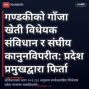 गण्डकी गाँजा विधेयक फिर्ता