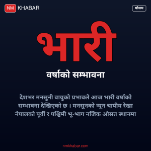 भारी वर्षाको सम्भावना