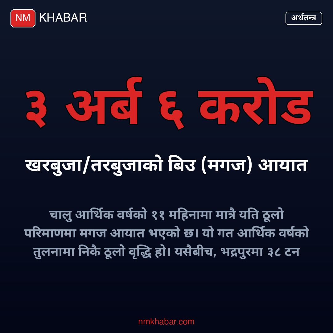 खरबुजाको बिउ आयात