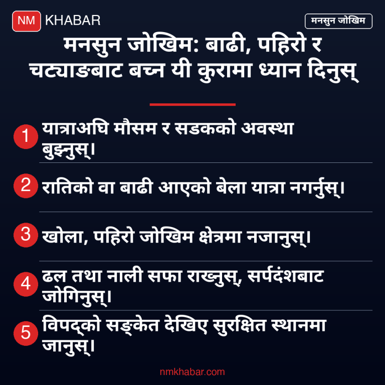 मनसुन जोखिम सावधानी